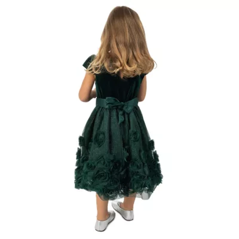 Rare Editions Toddler Girls Short Sleeve Fit + Flare Dress
