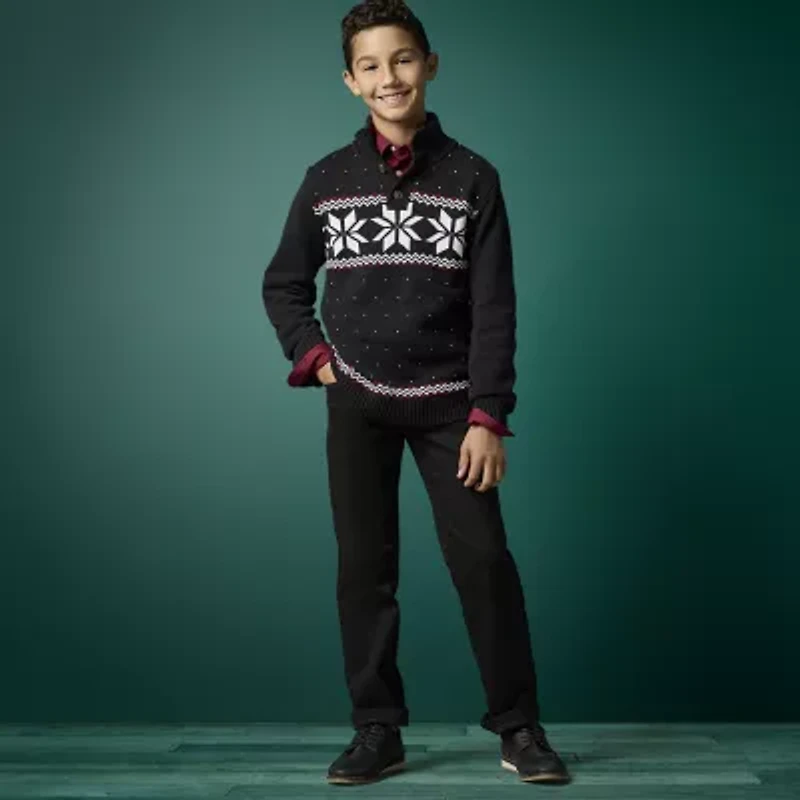 IZOD Little & Big Kid Boys High Neck Long Sleeve Pullover Sweater