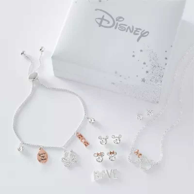 Disney Classics Love Womens Crystal Mickey Mouse Minnie Mouse 3 Pair Earring Set