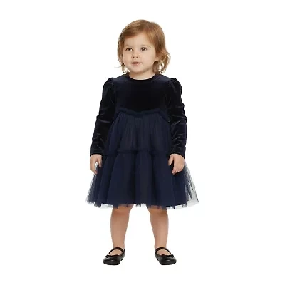 Bonnie Jean Baby Girls Velvet Tutu Long Sleeve Empire Waist Dress
