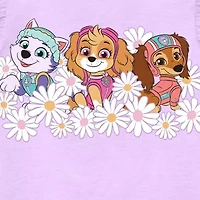 Toddler Girls Round Neck Sleeveless Regular Fit Paw Patrol Graphic T-Shirt