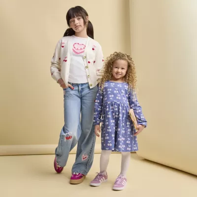 Thereabouts Little & Big Kid Girls Long Sleeve Button Cardigan