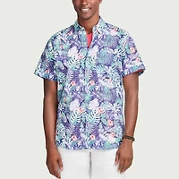 IZOD Dockside Chambray Mens Short Sleeve Regular Fit Button-Down Shirt