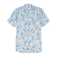 IZOD Dockside Chambray Mens Short Sleeve Regular Fit Button-Down Shirt