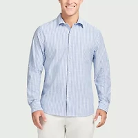 IZOD Luxury Classics Linen Mens Long Sleeve Classic Fit Button-Down Shirt