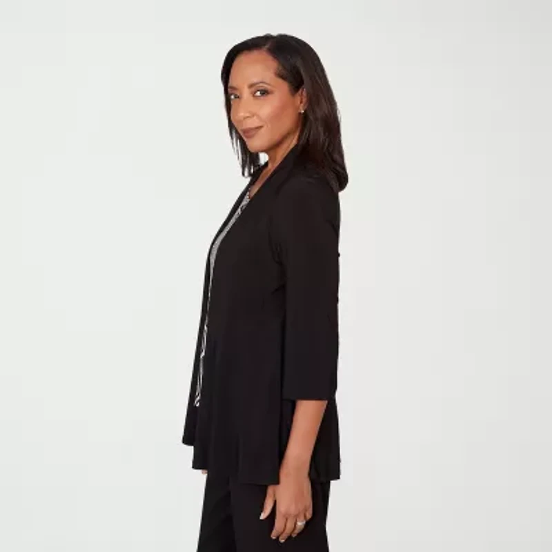 Alfred Dunner Seville Womens Crew Neck 3/4 Sleeve Layered Top