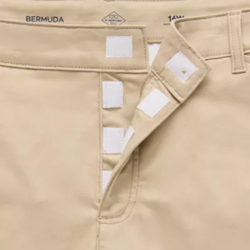 St. John's Bay Womens 11" Plus Easy-on + Easy-off Bermuda Short