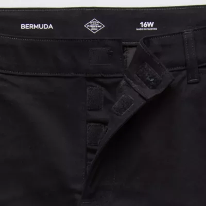 St. John's Bay Womens 11" Plus Easy-on + Easy-off Bermuda Short