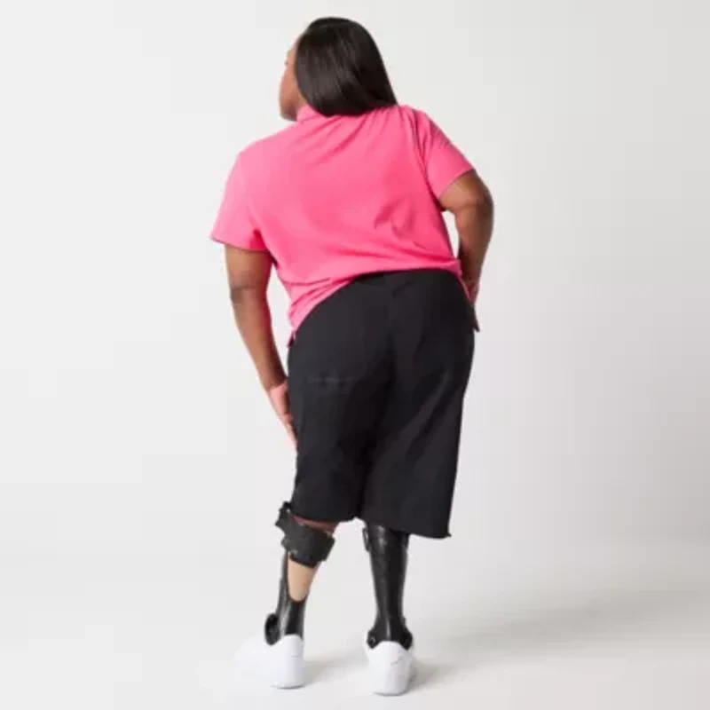 St. John's Bay Womens 12" Plus Adaptive Easy-on + Easy-off Bermuda Short