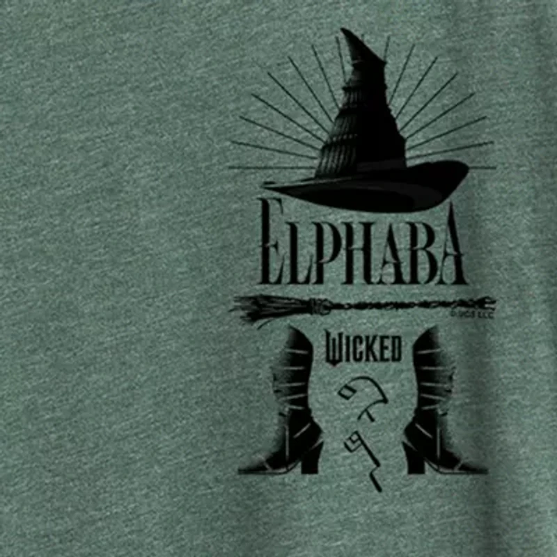 Wicked Elphaba Womens Crew Neck Short Sleeve Regular Fit Graphic T-Shirt