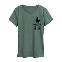 Wicked Elphaba Womens Crew Neck Short Sleeve Regular Fit Graphic T-Shirt
