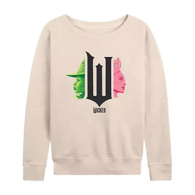 Wicked Elphaba Glinda Womens Round Neck Long Sleeve Regular Fit Graphic T-Shirt