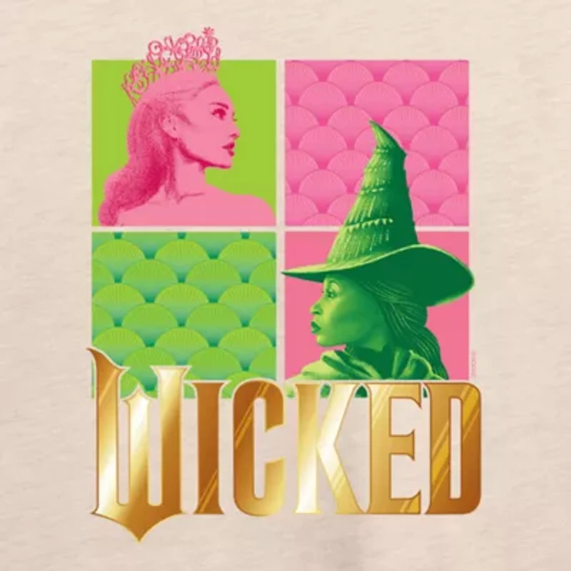 Wicked Elphaba Glinda Womens Round Neck Long Sleeve Regular Fit Graphic T-Shirt