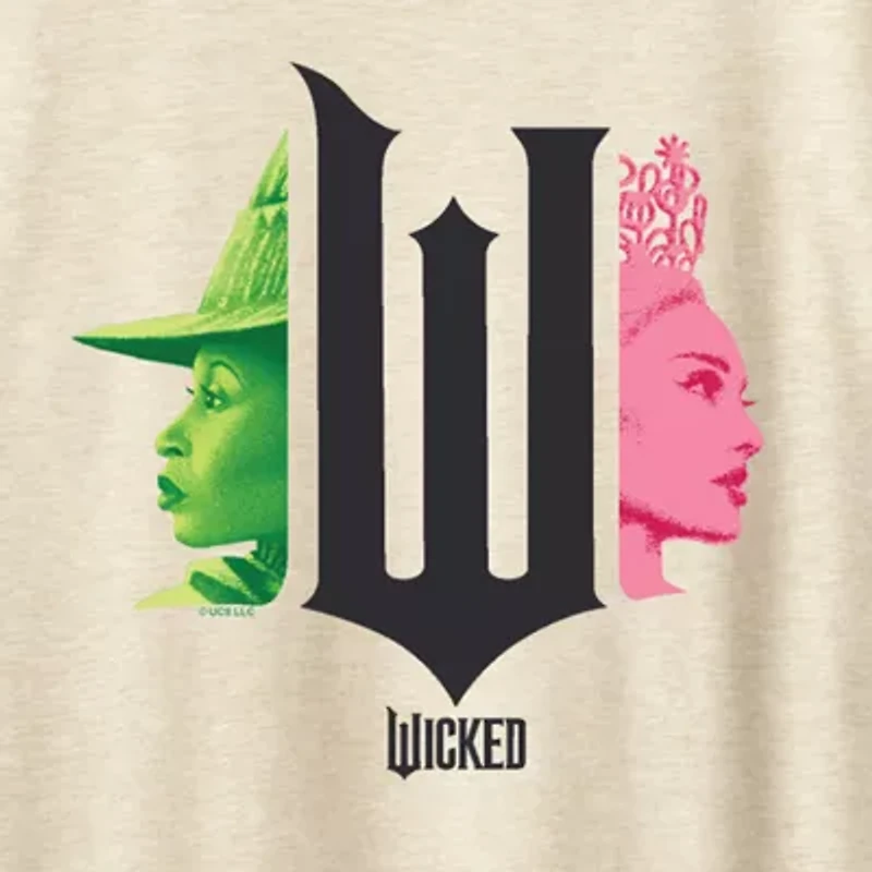 Wicked Elphaba Glinda Womens Crew Neck Short Sleeve Regular Fit Graphic T-Shirt