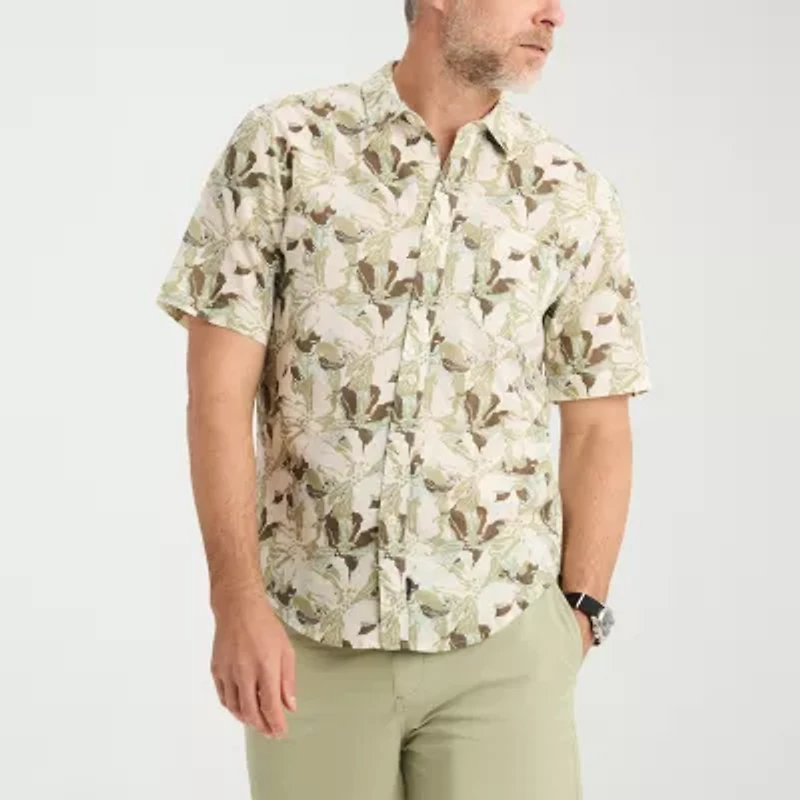 Dockers Ultimate Mens Short Sleeve Regular Fit Button-Down Shirt