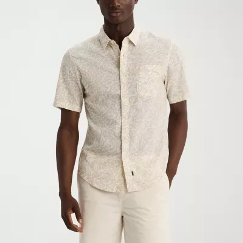 Dockers Ultimate Mens Short Sleeve Regular Fit Button-Down Shirt