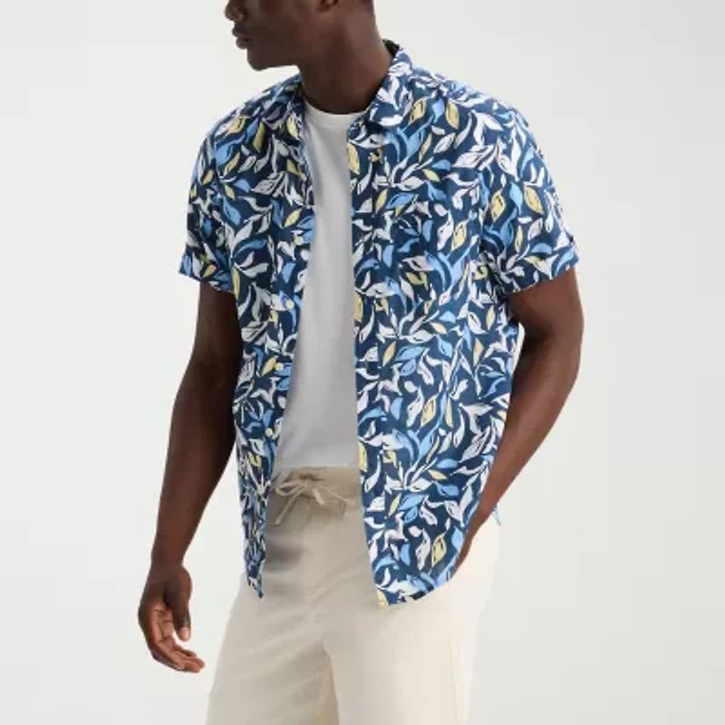 Dockers Ultimate Mens Short Sleeve Regular Fit Button-Down Shirt