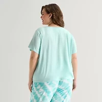 Sleep Chic Womens Crew Neck Plus Pajama Top
