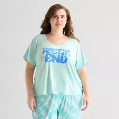 Sleep Chic Womens Crew Neck Plus Pajama Top