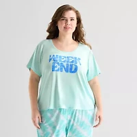 Sleep Chic Womens Crew Neck Plus Pajama Top