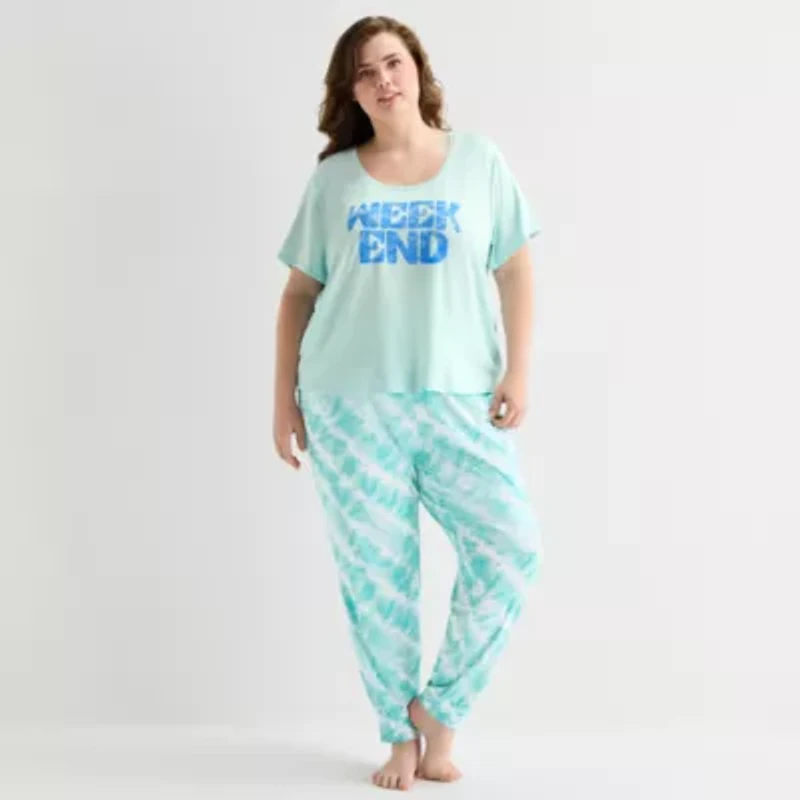 Sleep Chic Womens Crew Neck Plus Pajama Top