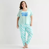 Sleep Chic Womens Crew Neck Plus Pajama Top