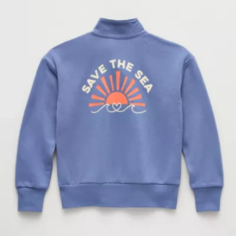 Thereabouts Little & Big Kid Girls Mock Neck Fleece Long Sleeve Sweatshirt