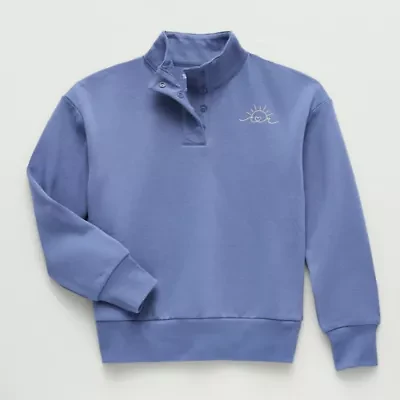 Thereabouts Little & Big Kid Girls Mock Neck Fleece Long Sleeve Sweatshirt