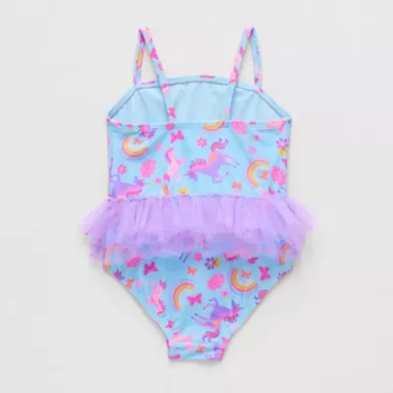 Okie Dokie Toddler & Little Girls Striped One Piece Swimsuit