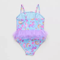 Okie Dokie Toddler & Little Girls Striped One Piece Swimsuit