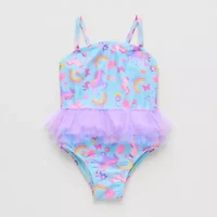 Okie Dokie Toddler & Little Girls Striped One Piece Swimsuit