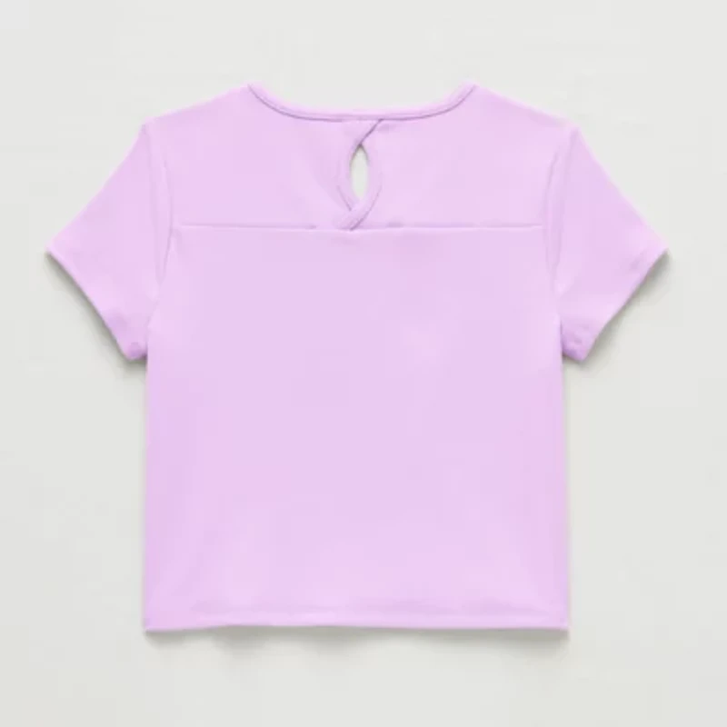 Xersion Rib Little & Big Kid Girls Scoop Neck Short Sleeve Active T-Shirt