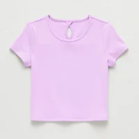 Xersion Rib Little & Big Kid Girls Scoop Neck Short Sleeve Active T-Shirt