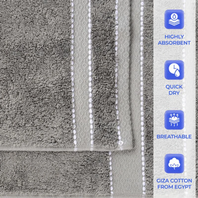 SUPERIOR® Niles Collection | Egyptian Giza Cotton 12-pc. Quick Dry Washcloth