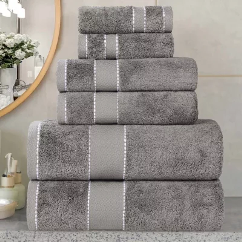 SUPERIOR® Niles Collection | Egyptian Giza Cotton 6-pc. Quick Dry Solid Bath Towel Set