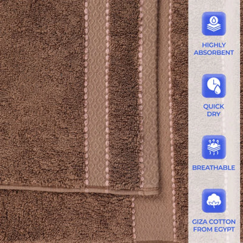 SUPERIOR® Niles Collection | Egyptian Giza Cotton 6-pc. Quick Dry Solid Bath Towel Set