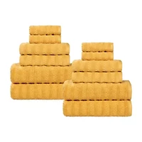 SUPERIOR® Zuma Collection | 100% Cotton 12-pc. Quick Dry Solid Bath Towel Set