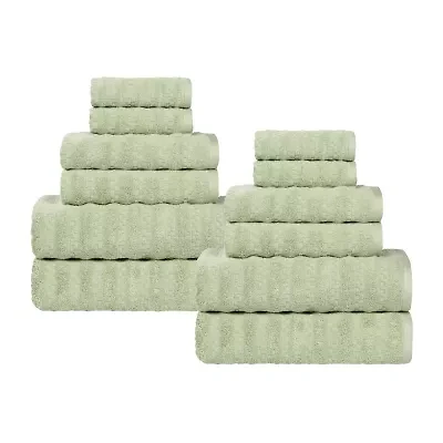 SUPERIOR® Zuma Collection | 100% Cotton 12-pc. Quick Dry Solid Bath Towel Set