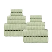 SUPERIOR® Zuma Collection | 100% Cotton 12-pc. Quick Dry Solid Bath Towel Set