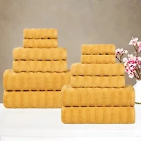 SUPERIOR® Zuma Collection | 100% Cotton 12-pc. Quick Dry Solid Bath Towel Set