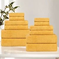 SUPERIOR® Playa Collection | 100% Cotton 12-pc. Quick Dry Solid Bath Towel Set