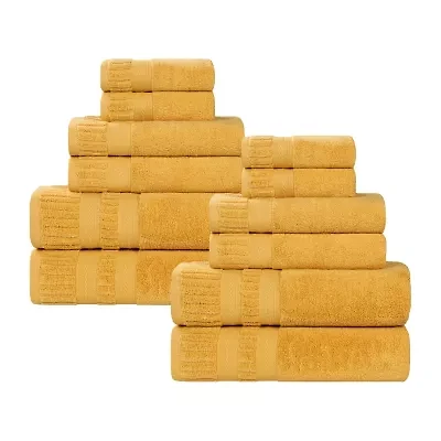 SUPERIOR® Venice Collection | 100% Cotton 12-pc. Quick Dry Solid Bath Towel Set