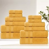 SUPERIOR® Venice Collection | 100% Cotton 12-pc. Quick Dry Solid Bath Towel Set