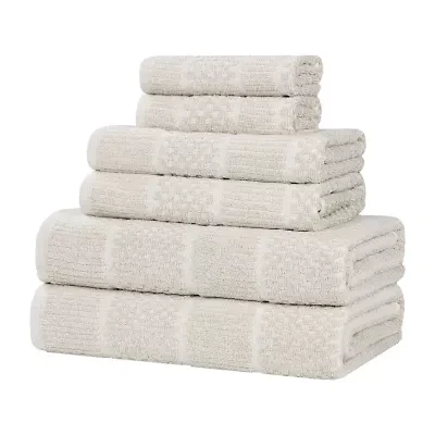 SUPERIOR® Naples Collection | 80% Cotton 20% Viscose 6-pc. Quick Dry Geometric Bath Towel Set
