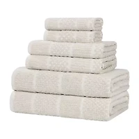 SUPERIOR® Naples Collection | 80% Cotton 20% Viscose 6-pc. Quick Dry Geometric Bath Towel Set