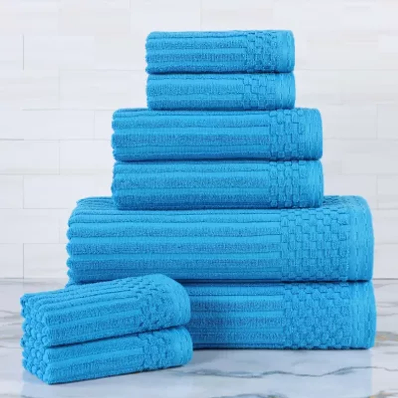 SUPERIOR® Aria Collection | 8-pc. Quick Dry Solid Bath Towel Set