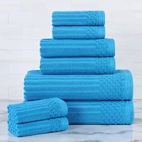 SUPERIOR® Aria Collection | 8-pc. Quick Dry Solid Bath Towel Set
