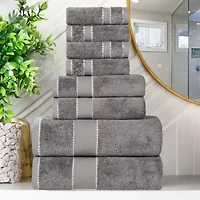 SUPERIOR® Niles Collection | Egyptian Giza Cotton 8-pc. Quick Dry Geometric Bath Towel Set