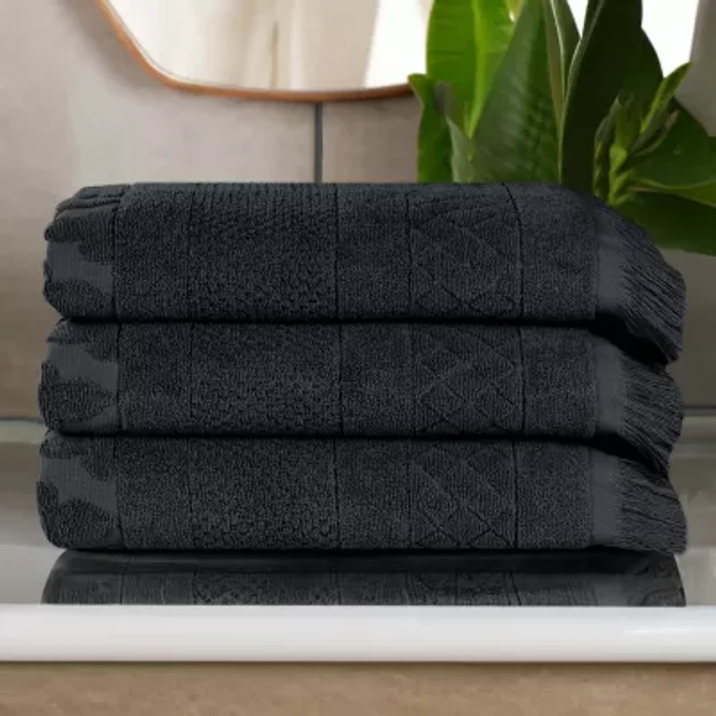 SUPERIOR® Rolla Collection | 100% Cotton 3-pc. Quick Dry Geometric Bath Towel