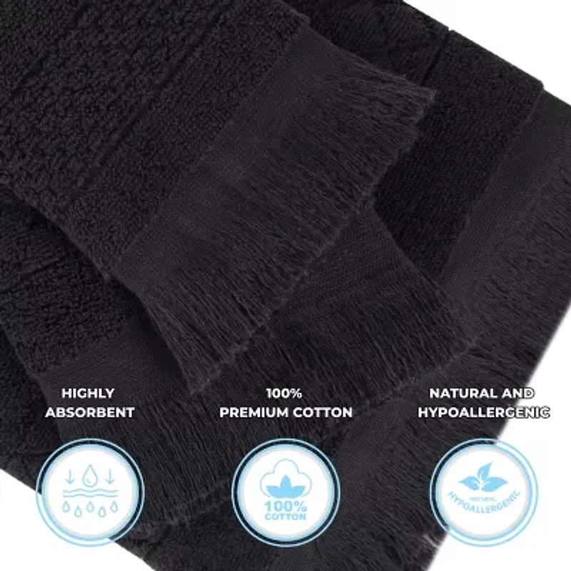 SUPERIOR® Rolla Collection | 100% Cotton 6-pc. Quick Dry Solid Bath Towel Set